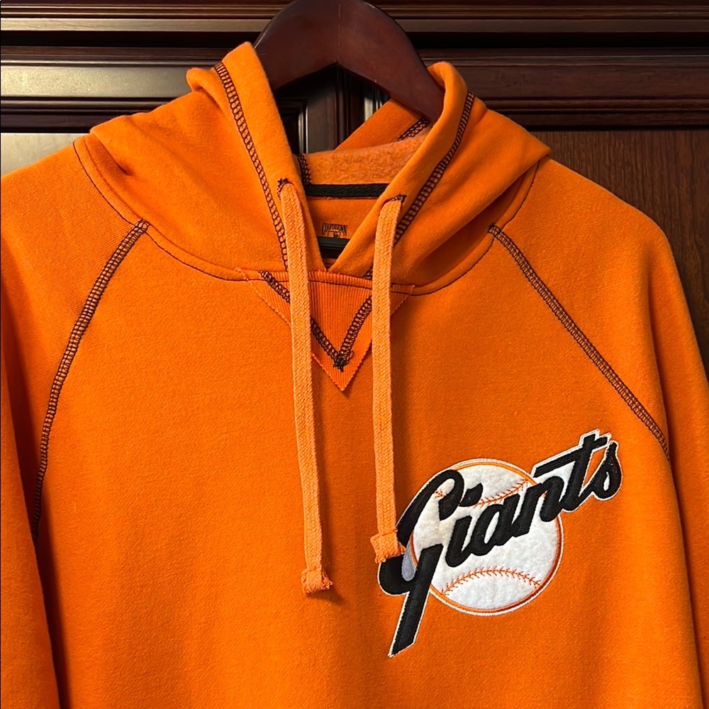 New Stitches Cooperstown Collection MLB SF Giants Orange & Black Fleece Hoodie!